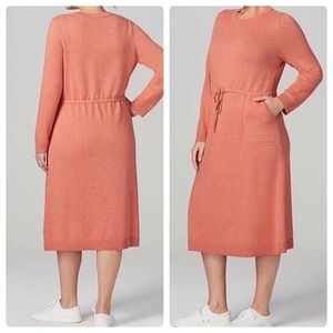 NEW Pure Jill Orange Knit Drawstring Sweater Dress US M